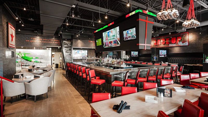 Shoeless Joe's Front Street Toronto bar interior