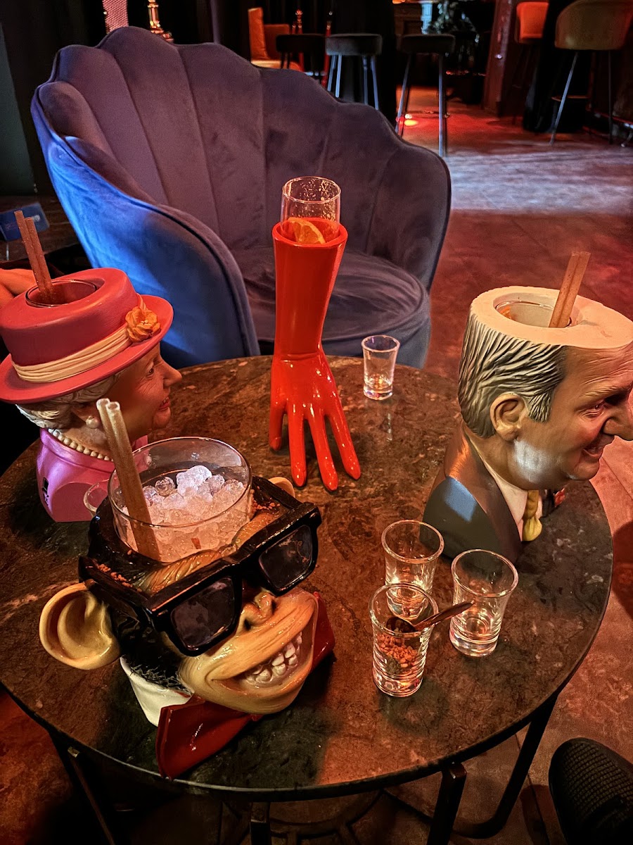Maison Lupin style: moody bar at night