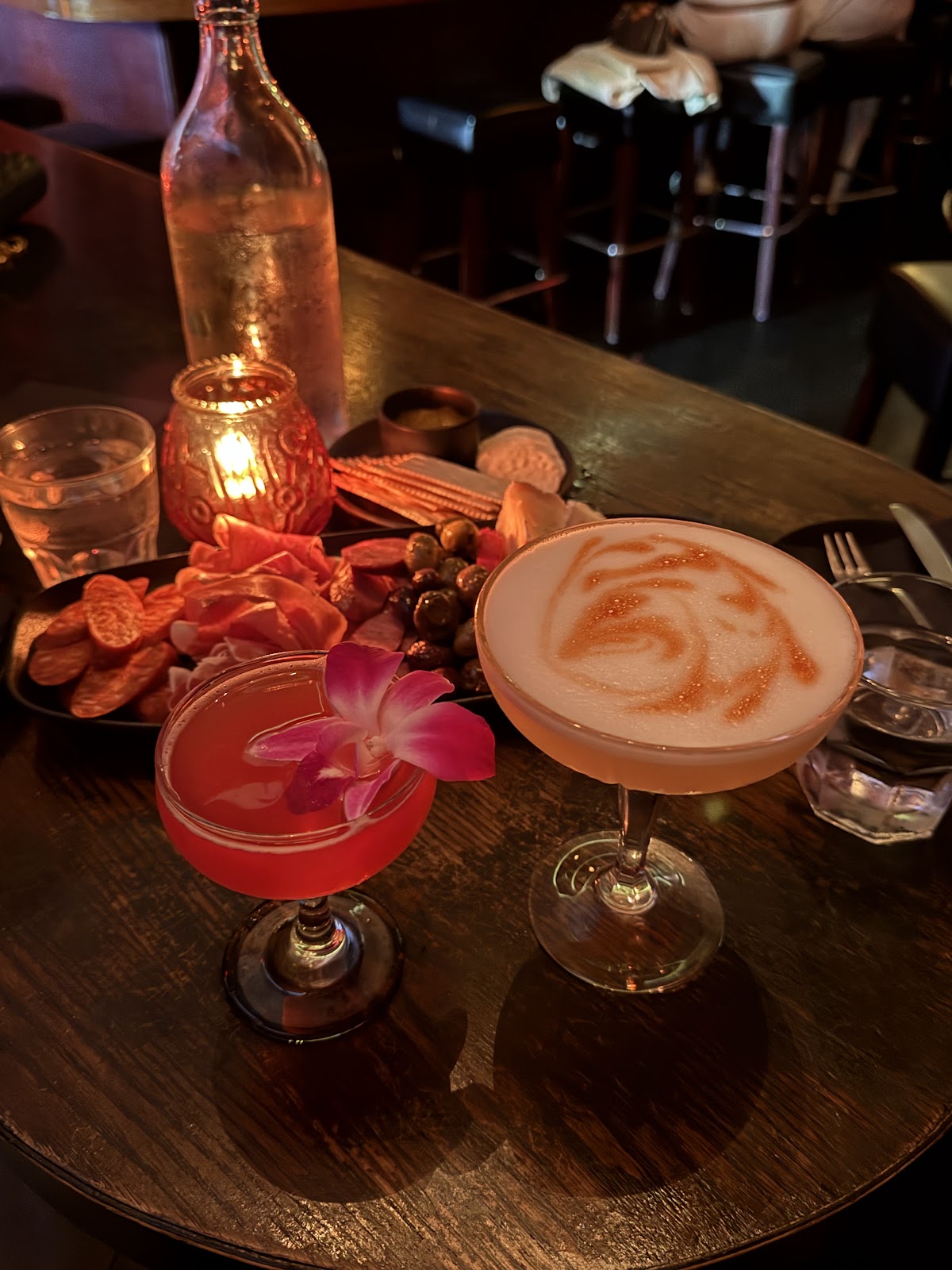 Dim speakeasy bar room