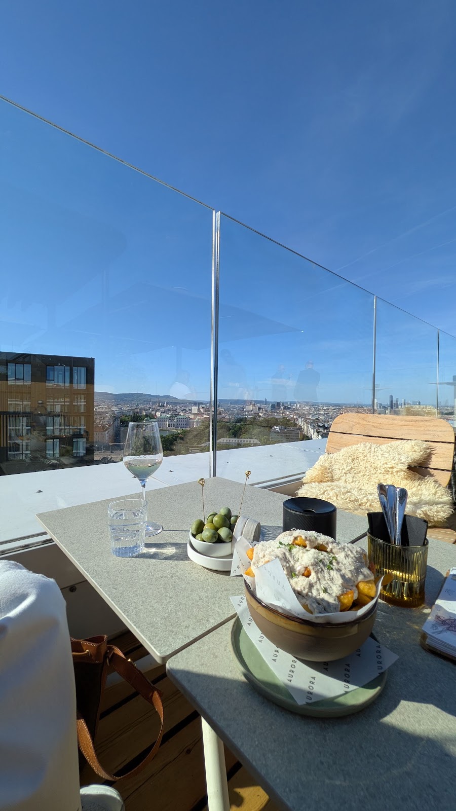 Aurora Rooftop Bar bar detail, Vienna