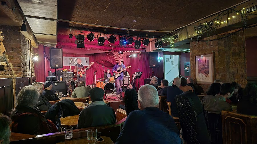 Cafe bar tables at a Vienna live music venue