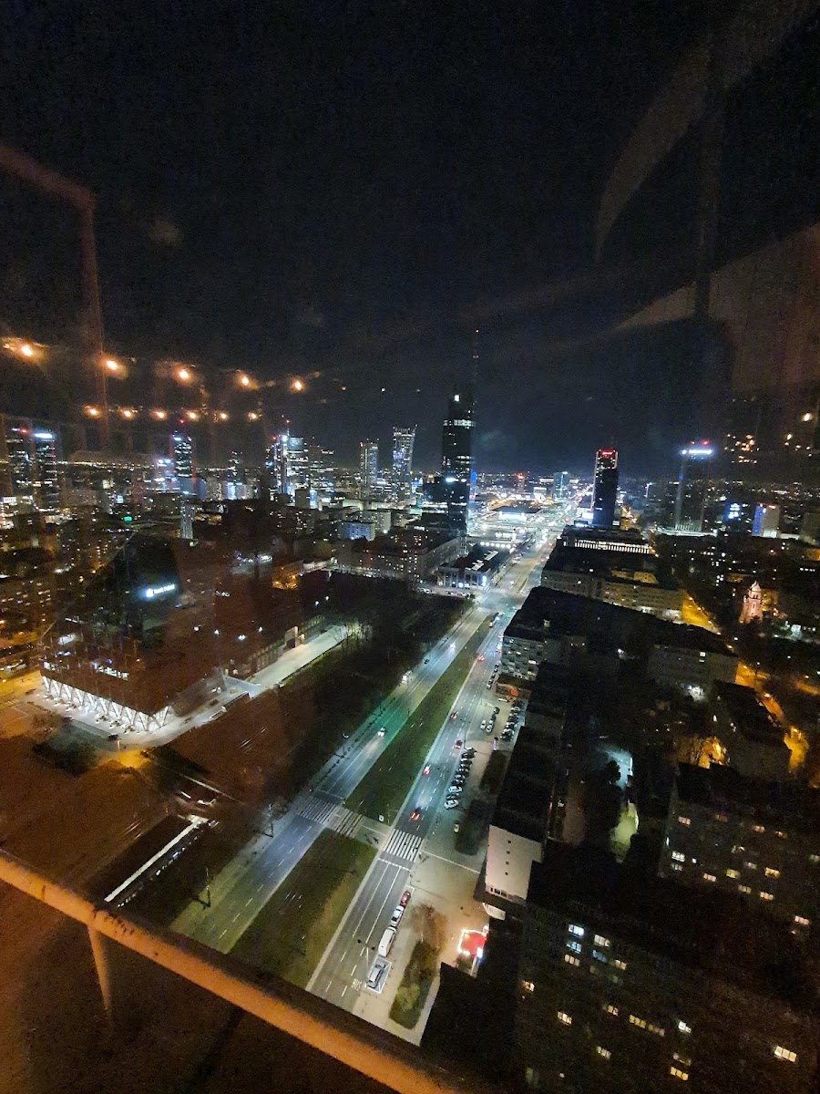 Level 27 rooftop bar with Warsaw skyline view detail