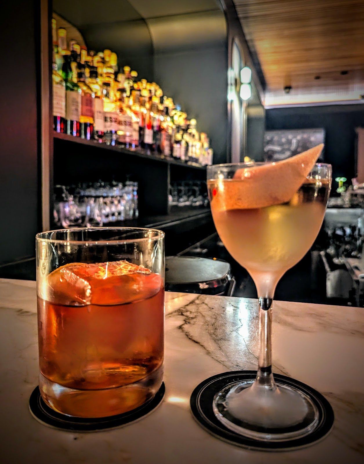 Columbia Room bar shelf — curated spirits collection, Blagden Alley Washington DC