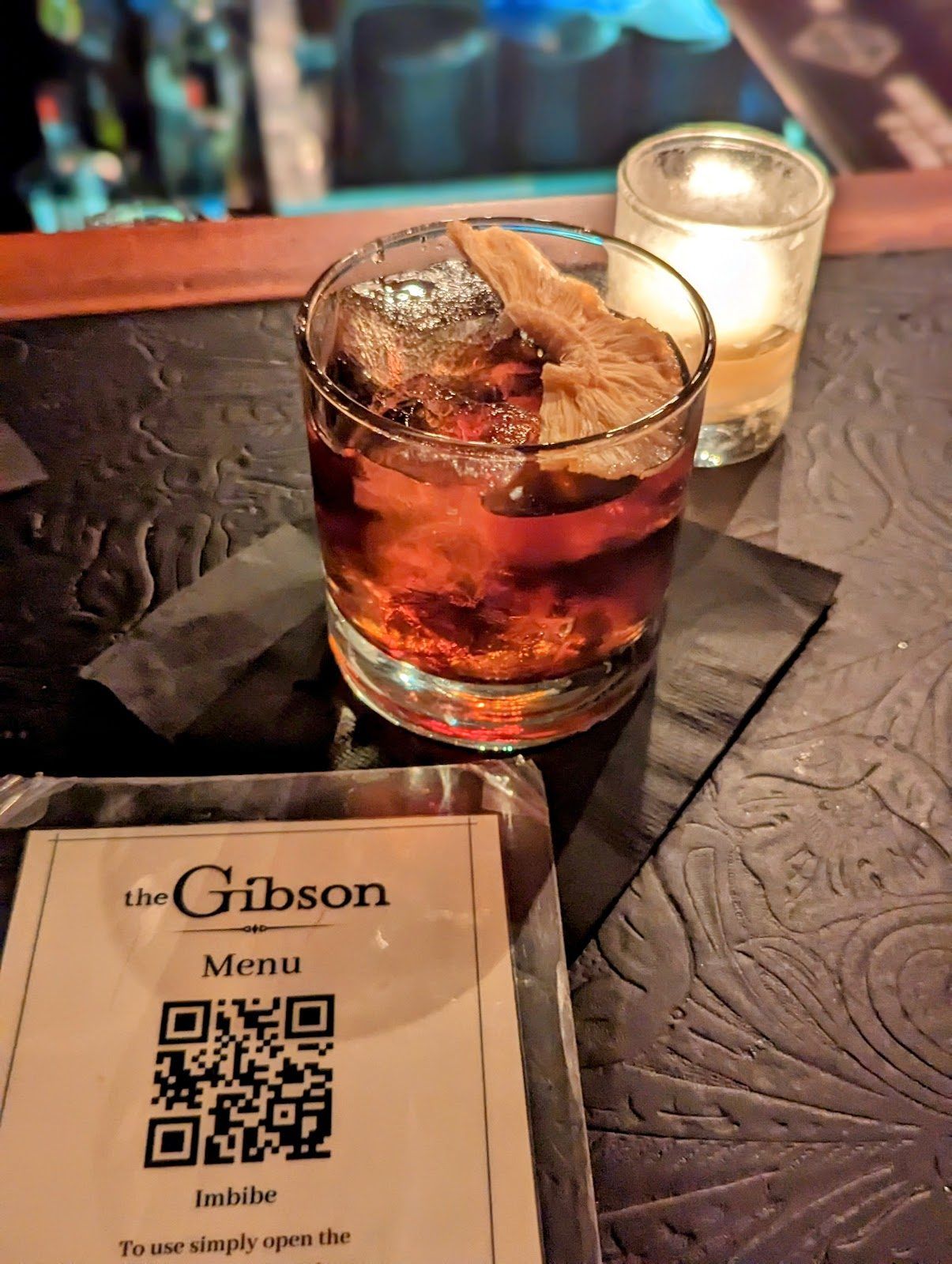 Spirit bottles at The Gibson bar