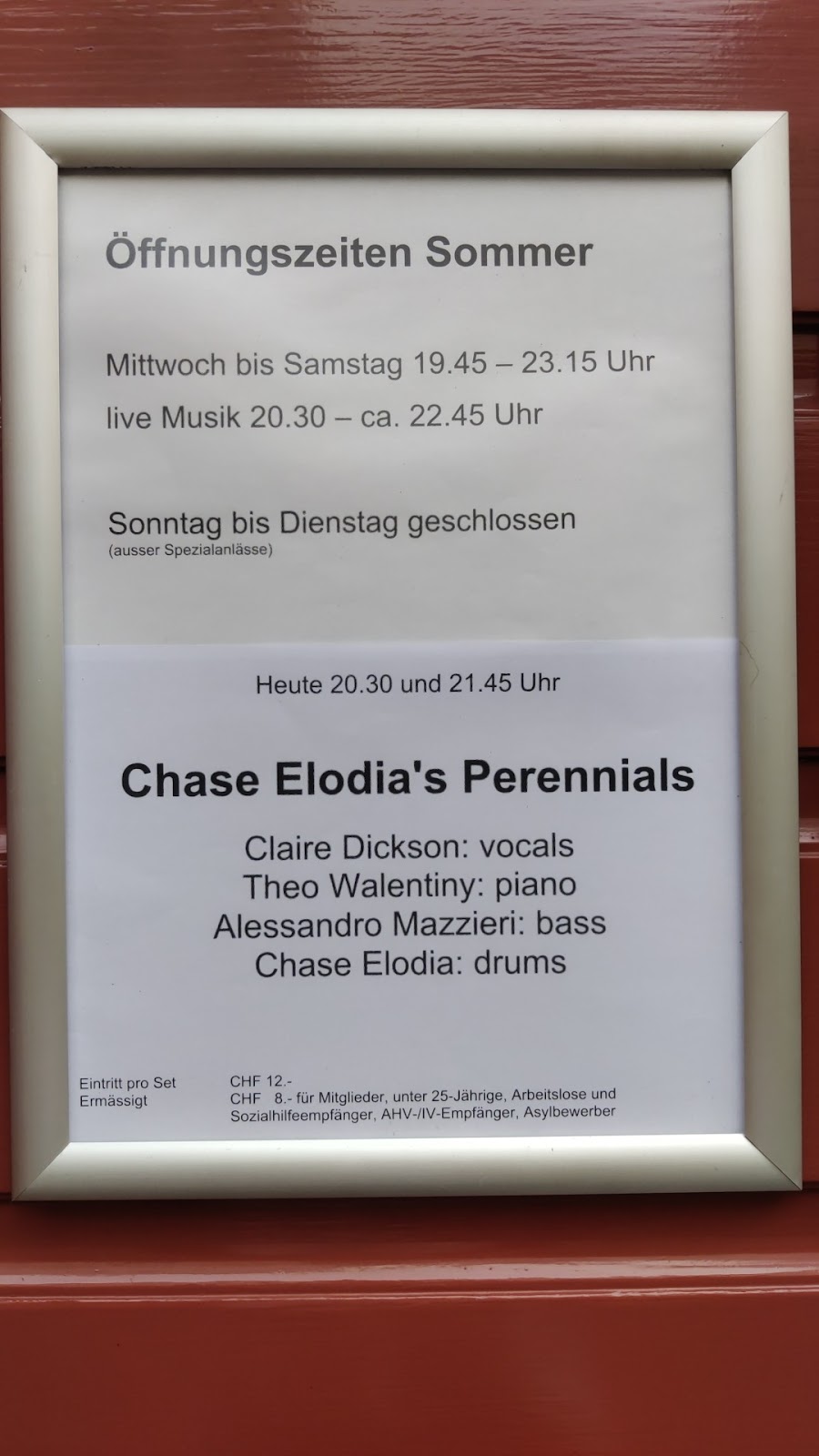 Bird's Eye Jazz Club, Zurich