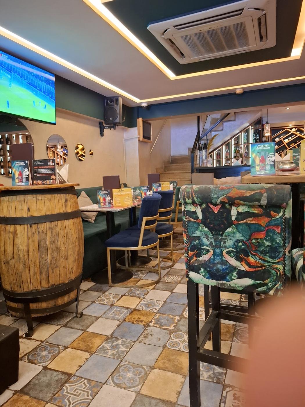 Football on screen at a Gueliz bar in Marrakech