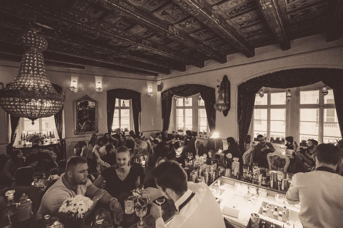 Black Angels Bar underground cellar cocktails Prague Old Town